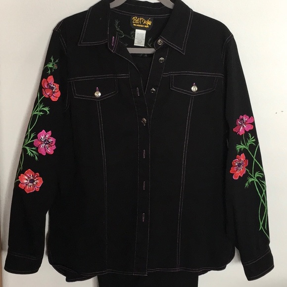 Bob Mackie Other - Bob Mackie floral jacket and pants set